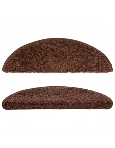 Tappetini per Scale 15 pz Marroni 56x17x3 cm