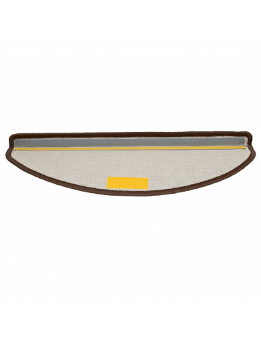 Tappetini per Scale 15 pz Marroni 65x21x4 cm