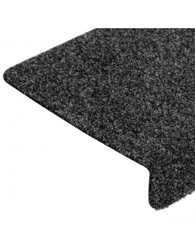 Tappetini per Scale Tessuto Agugliato 15 pz 65x21x4 cm Grigi