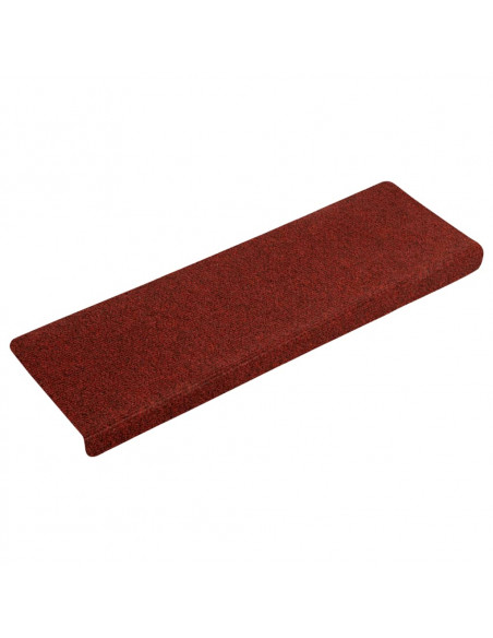 Tappetini per Scale Tessuto Agugliato 15 pz 65x21x4 cm Rossi
