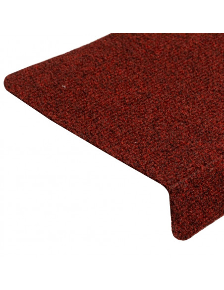 Tappetini per Scale Tessuto Agugliato 15 pz 65x21x4 cm Rossi