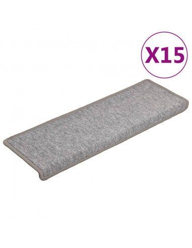 Tappetini per Scale 15 pz 65x21x4 cm Grigio Chiaro