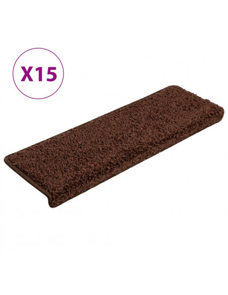 Tappetini per Scale in Moquette 15 pz 65x21x4 cm Marroni