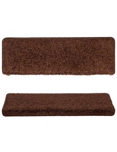 Tappetini per Scale in Moquette 15 pz 65x21x4 cm Marroni