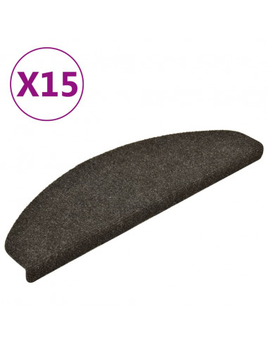 Tappetini per Scale 15 pz Antracite 65x21x4 cm Agugliati
