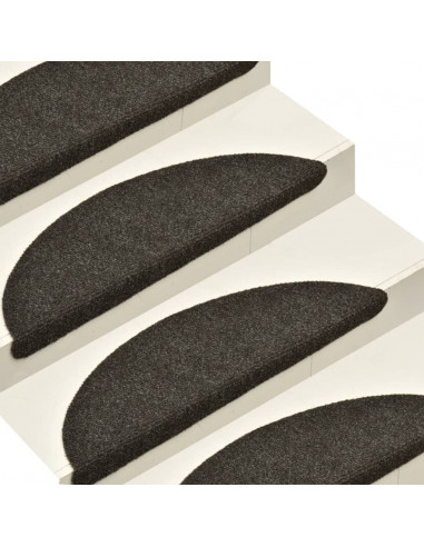 Tappetini per Scale 15 pz Antracite 65x21x4 cm Agugliati