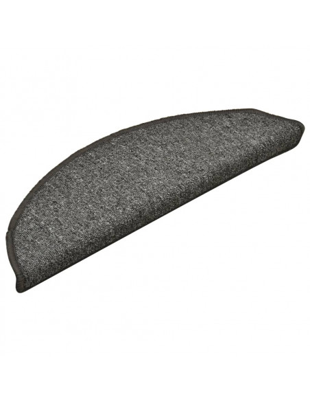 Tappetini per Scale 15 pz Grigio Scuro 56x17x3 cm