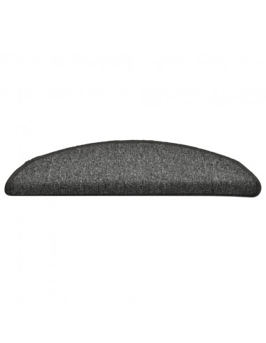 Tappetini per scale 15 pz 56x17x3 cm Grigio scuro Semicircolari