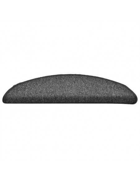 Tappetini per scale 15 pz 56x17x3 cm Grigio scuro Semicircolari