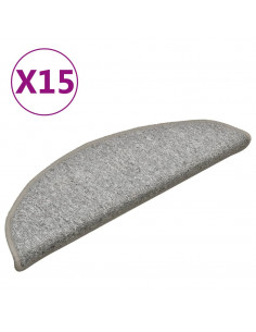 Tappetini per Scale 15 pz Grigio Chiaro 56x17x3 cm 2
