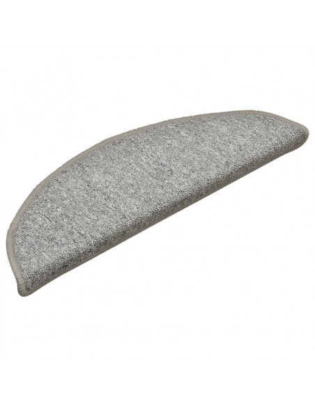 Tappetini per Scale 15 pz Grigio Chiaro 56x17x3 cm