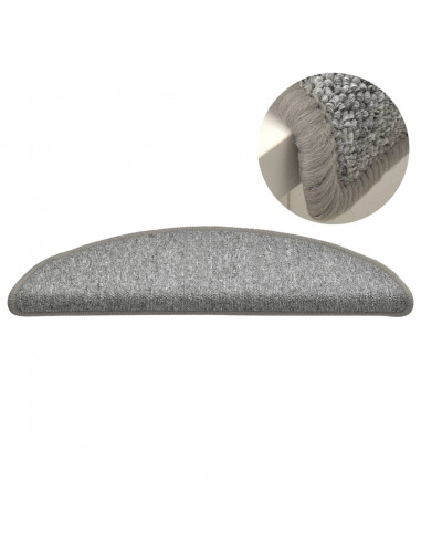 Tappetini per Scale 15 pz Grigio Chiaro 56x17x3 cm