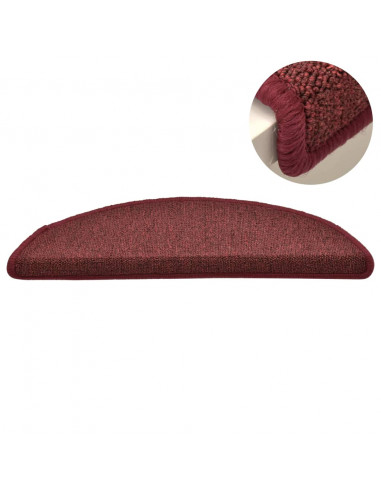 Tappetini per Scale 15 pz Rossi 56x17x3 cm