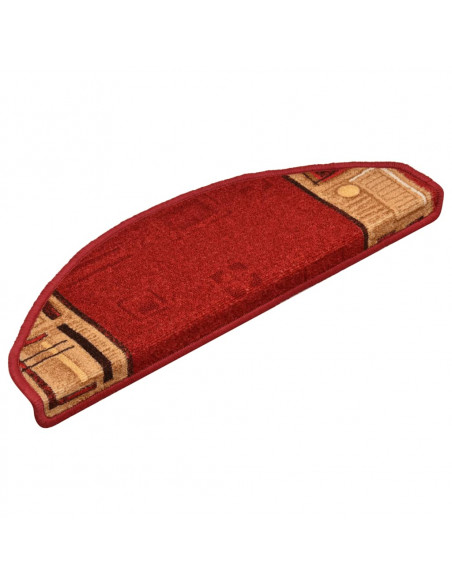 Tappetini Autoadesivi per Scale 15 pz Rossi 65x21x4 cm