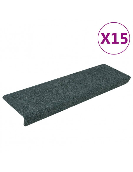 Tappetini per Scale Tessuto Agugliato 15 pz 65x21x4 cm Marroni