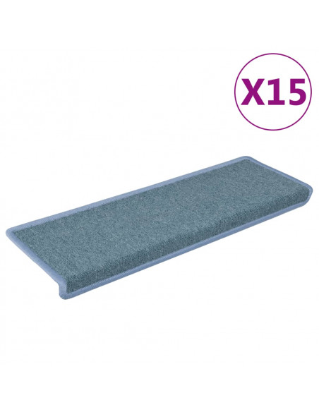 Tappetini per Scale 15 pz 65x21x4 cm Blu