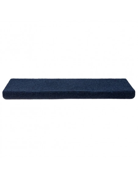 Tappetini per Scale Tessuto Agugliato 15 pz 65x21x4 cm Blu