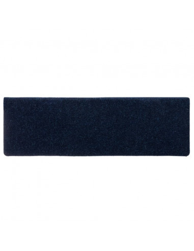 Tappetini per Scale Tessuto Agugliato 15 pz 65x21x4 cm Blu