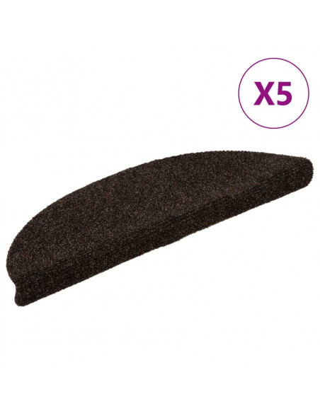 Tappetini Adesivi per Scale 5 pz Marroni 56x17x3 cm Agugliati