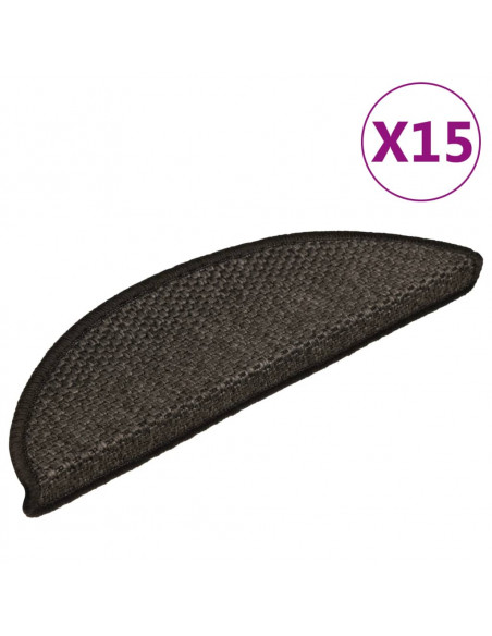 Tappeti Autoadesivi Scale Aspetto Sisal 15 pz 56x17x3 cm