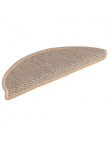 Tappeti Adesivi Scale Aspetto Sisal 15pz 56x17x3cm Beige Chiaro
