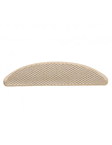 Tappeti Autoadesivi Scale Aspetto Sisal 15 pz 56x17x3 cm Crema