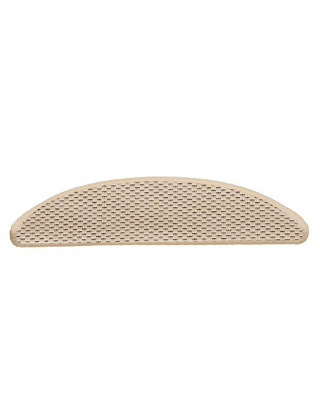 Tappeti Autoadesivi Scale Aspetto Sisal 15 pz 56x17x3 cm Crema