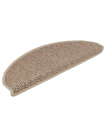 Tappeti Autoadesivi Scale Aspetto Sisal 15 pz 65x21x4 cm Sabbia