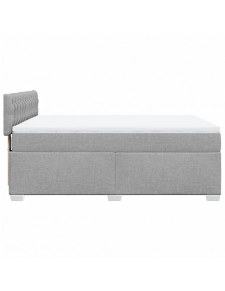 Giroletto a Molle con Materasso Grigio Chiaro 140x200cm Tessuto
