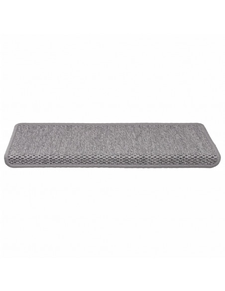 Tappeti Autoadesivi Scale Aspetto Sisal 15 pz 65x21x4cm Argento