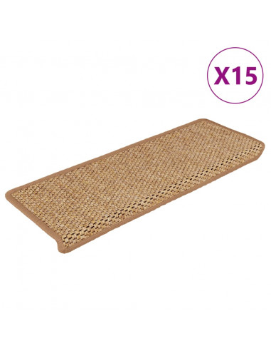 Tappeti Autoadesivi Scale Aspetto Sisal 15pz 65x21x4 Arancione