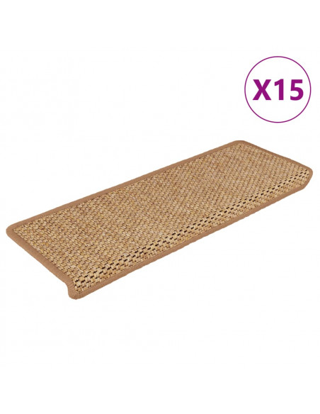 Tappeti Autoadesivi Scale Aspetto Sisal 15pz 65x21x4 Arancione