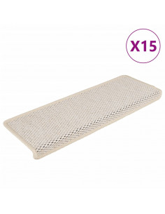 Tappeti Autoadesivi Scale Aspetto Sisal 15 pz 65x21x4 cm Crema 2