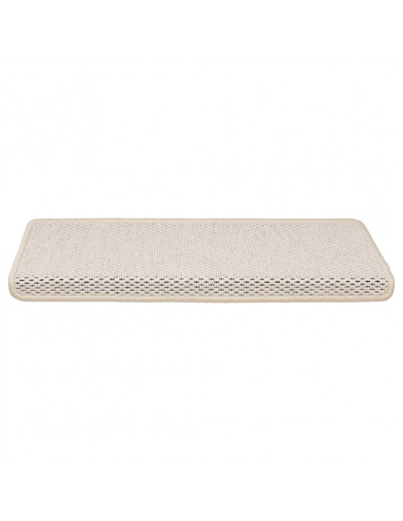 Tappeti Autoadesivi Scale Aspetto Sisal 15 pz 65x21x4 cm Crema
