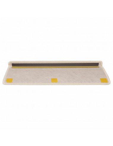 Tappeti Autoadesivi Scale Aspetto Sisal 15 pz 65x21x4 cm Crema