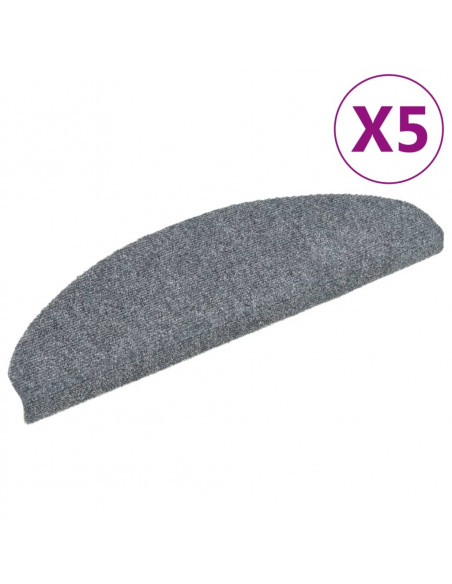 Tappetini Scale Adesivi 5 pz 65x21x4 cm Grigio Chiaro Agugliati