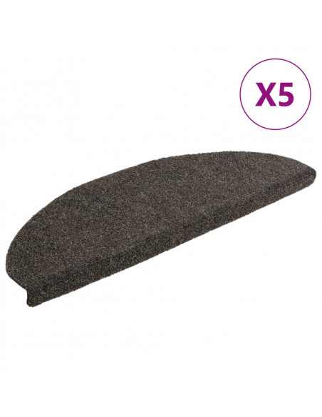 Tappetini per Scale 5 pz Antracite 65x21x4 cm Agugliati