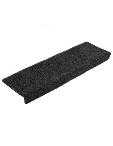 Tappetini per Scale Tessuto Agugliato 10 pz 65x21x4 cm Grigi