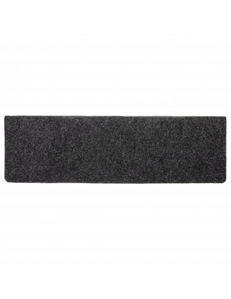 Tappetini per Scale Tessuto Agugliato 10 pz 65x21x4 cm Grigi