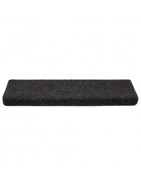 Tappetini per Scale Tessuto Agugliato 5 pz 65x21x4 cm Neri