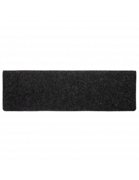 Tappetini per Scale Tessuto Agugliato 5 pz 65x21x4 cm Neri