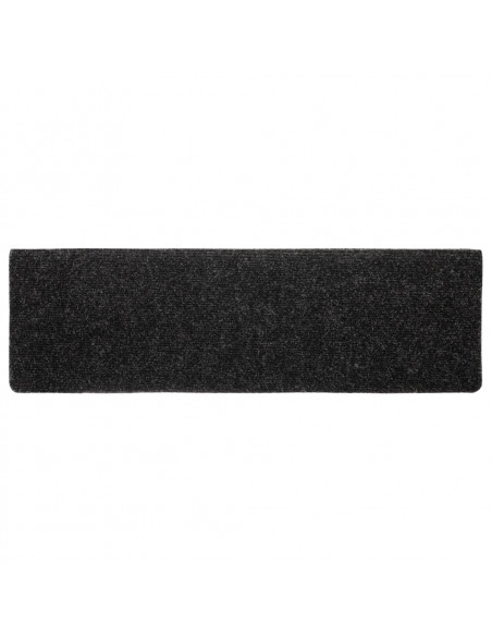 Tappetini per Scale Tessuto Agugliato 10 pz 65x21x4 cm Neri