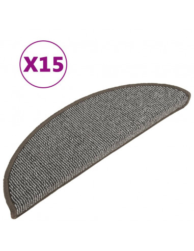 Tappetini per Scale 15 pz Grigio 56x17x3 cm