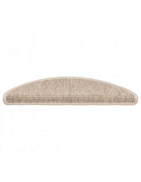 Tappetini per scale 15 pz 56x17x3 cm Beige chiaro Semicircolari