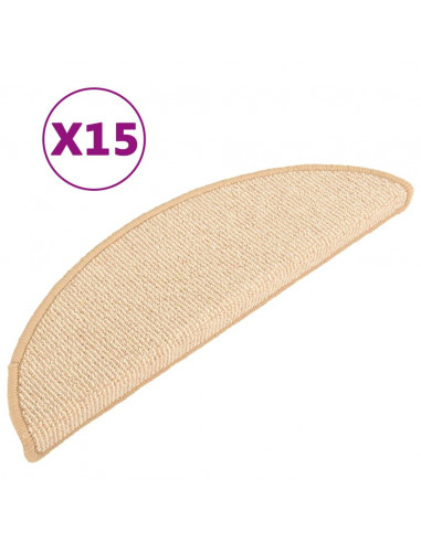 Tappetini per Scale 15 pz Crema 56x17x3 cm