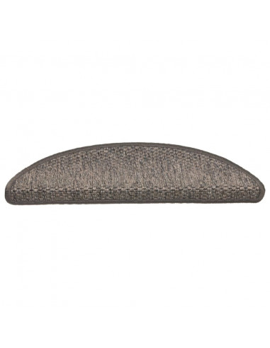 Tappeti Autoadesivi Scale Aspetto Sisal 15pz 56x17x3cm Argento