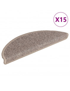 Tappeti Adesivi Scale 15 pz 56x17x3 cm Beige Scuro 2