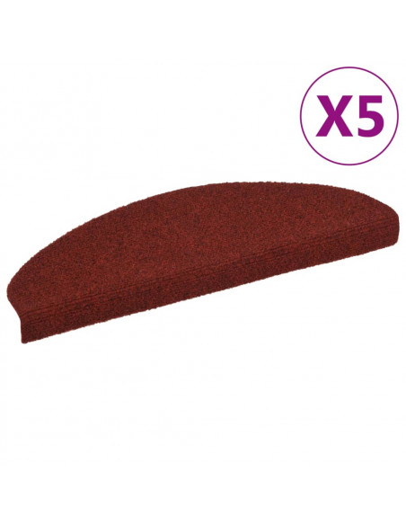 Tappetini Adesivi per Scale 5 pz Rossi 65x21x4 cm Agugliati