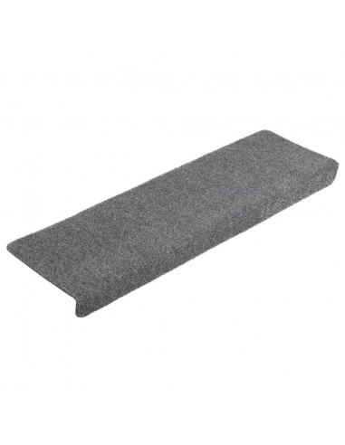 Tappetini per Scale Agugliati 10 pz 65x21x4 cm Grigio Chiaro