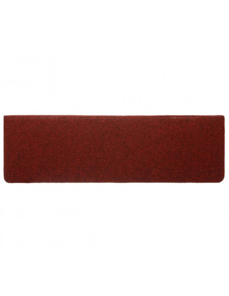 Tappetini per Scale 5 pz Bordeaux 65x21x4 cm Tessuto Agugliato